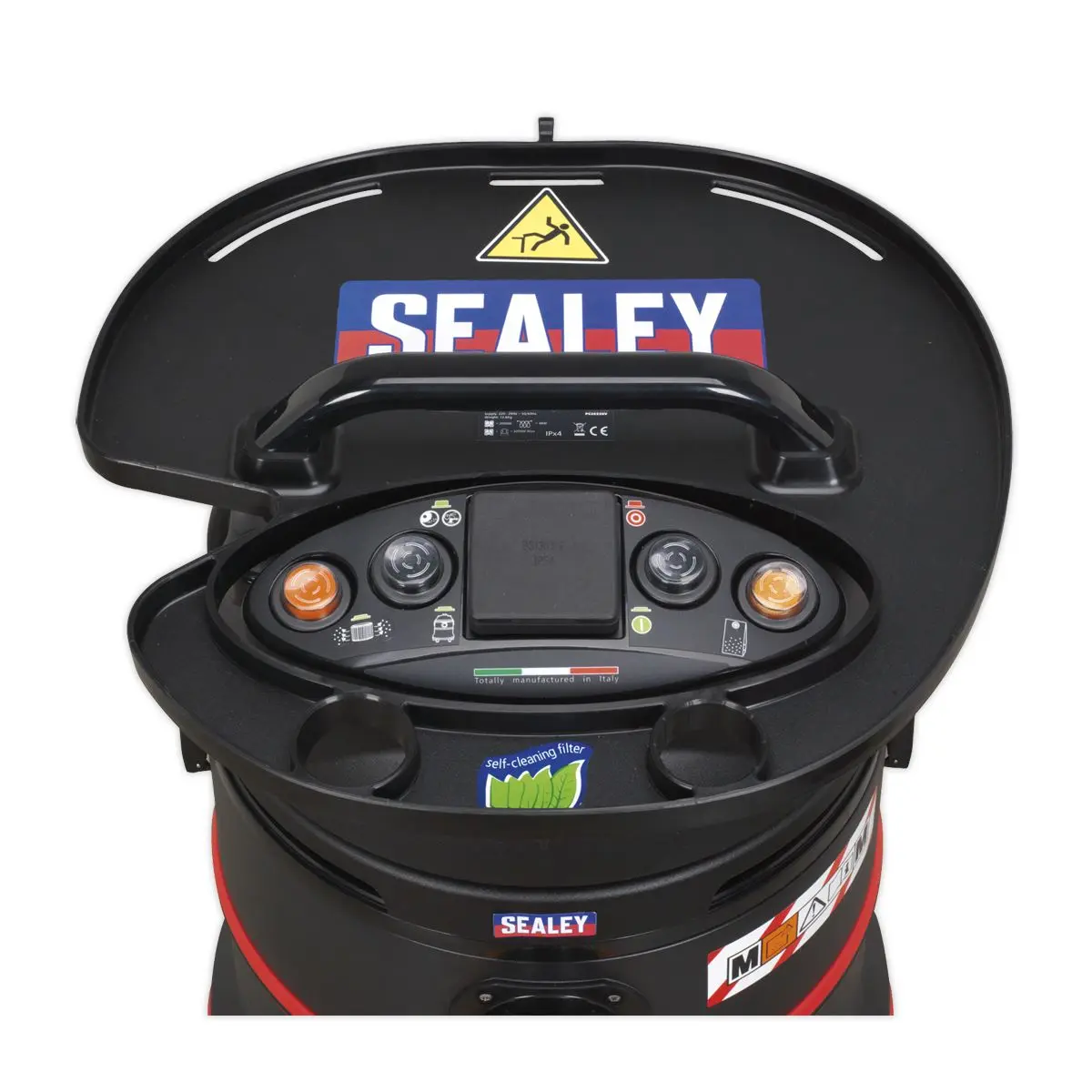 Sealey Vacuum Cleaner Industrial Wet/Dry 35L 1200W/230V Plastic Drum M Class Filtration Self-Clean Filter - Image 2