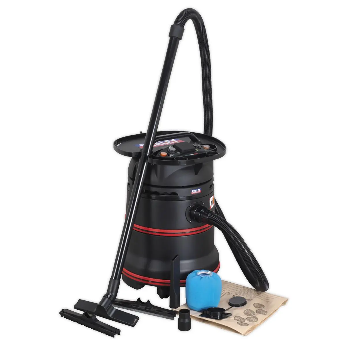 Sealey Vacuum Cleaner Industrial Wet/Dry 35L 1200W/230V Plastic Drum M Class Filtration Self-Clean Filter - Image 6