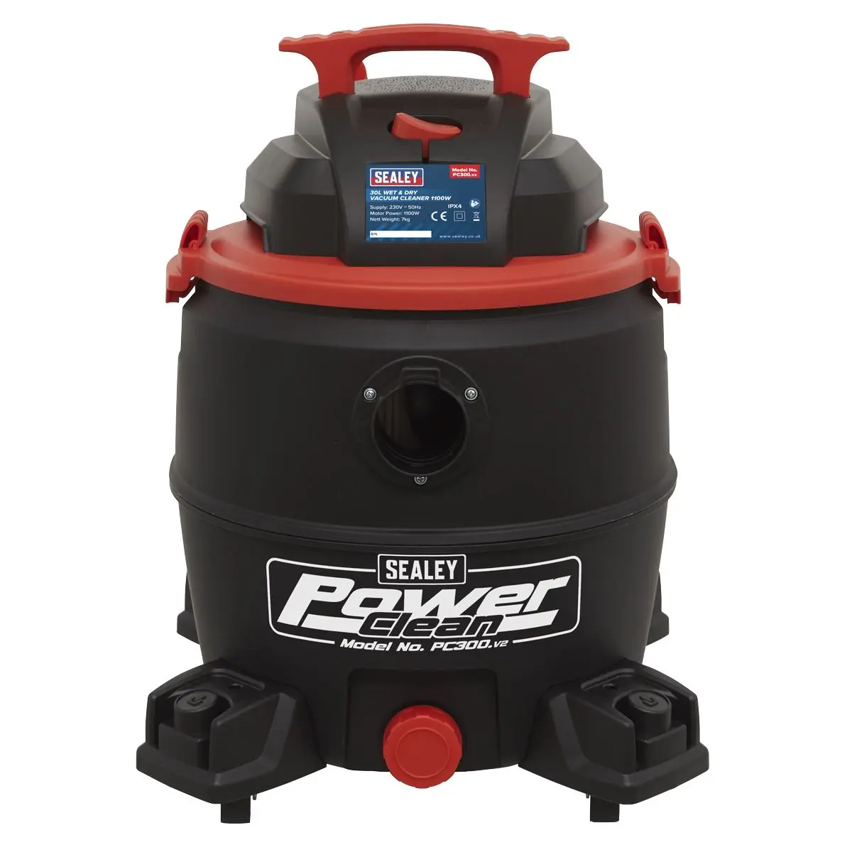Sealey Vacuum Cleaner Wet & Dry 30L 1100W/230V - Image 2