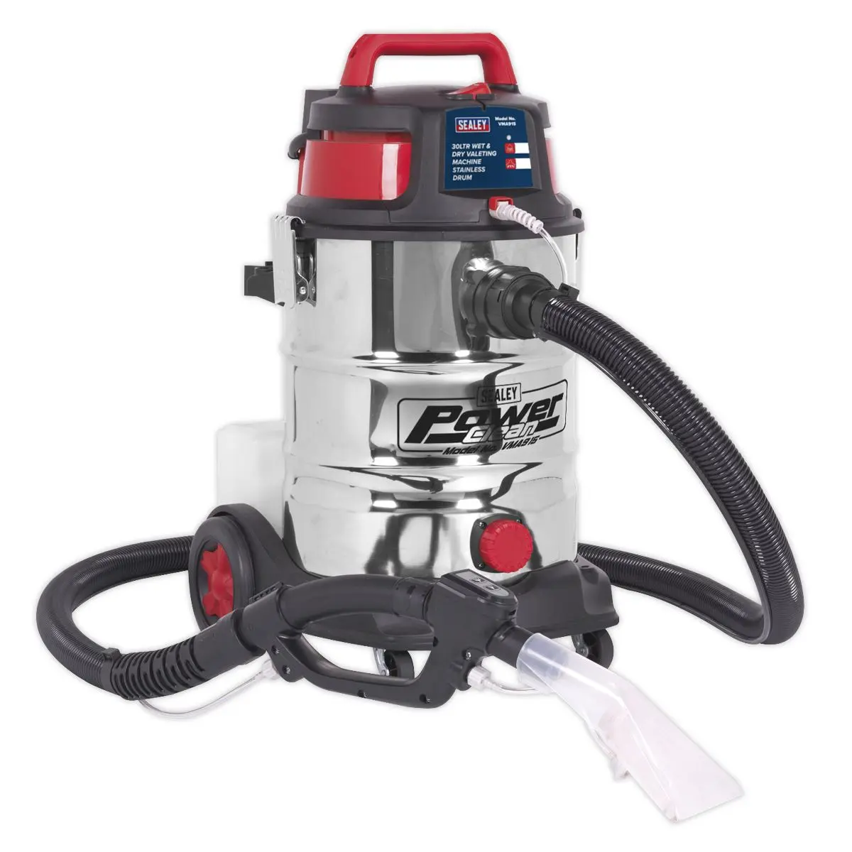 Sealey Valet Machine Wet & Dry 30L Stainless Drum - Image 3