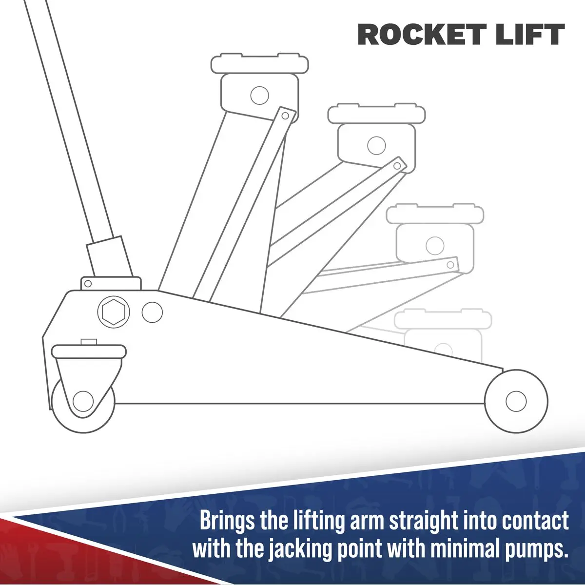 Sealey Viking 2 Tonne Low Entry Long Reach Trolley Jack with Rocket Lift - Image 7