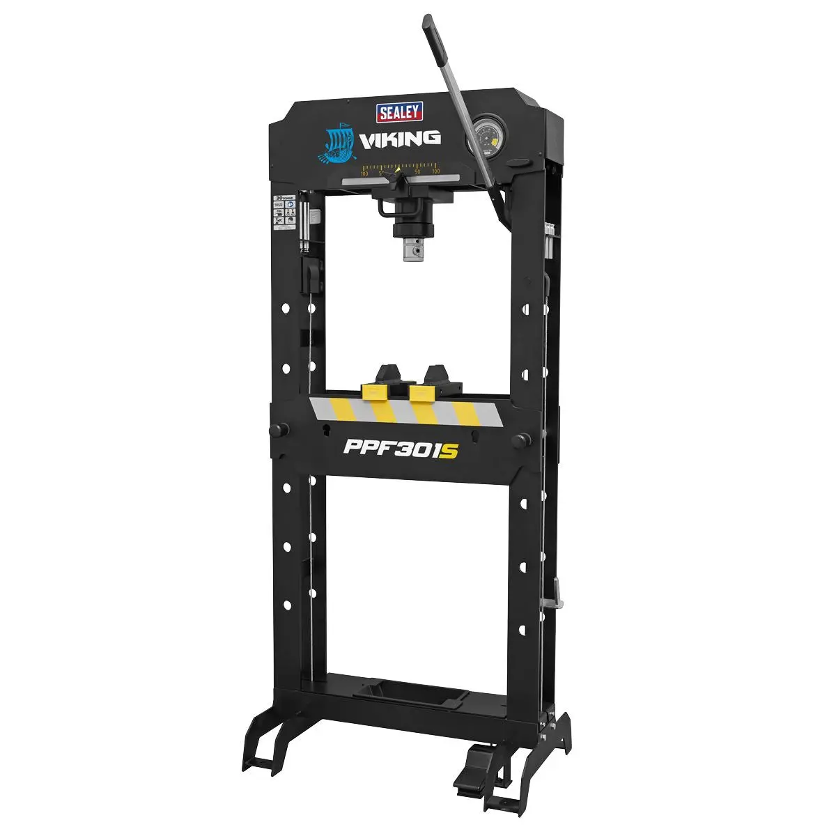 Sealey Viking Floor Type Air/Hydraulic Press with Sliding Ram & Foot Pedal 30 Tonne - Image 9