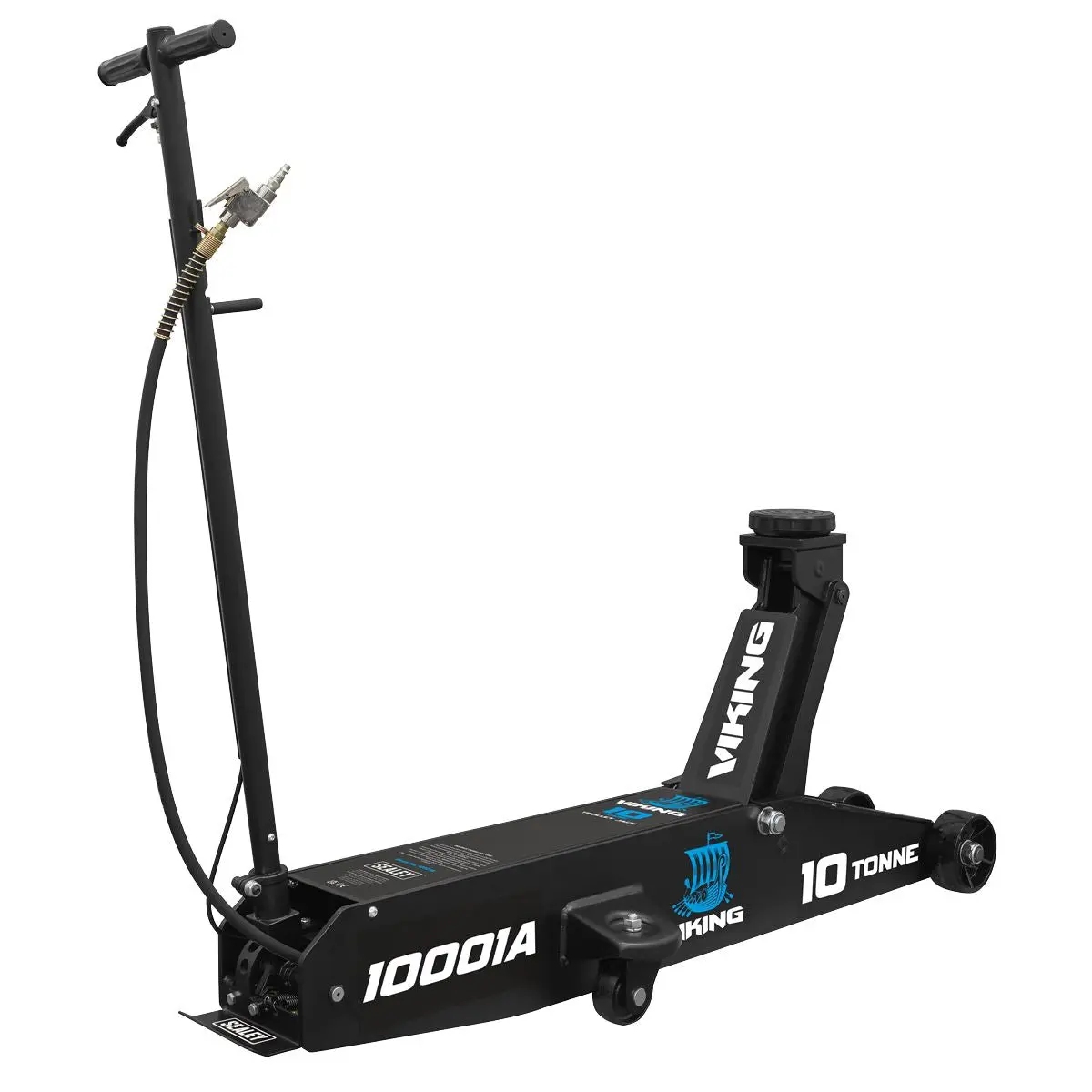 Sealey Viking Professional Long Reach Air/Manual Operation Trolley Jack with Rocket Lift 10 Tonne - Image 9