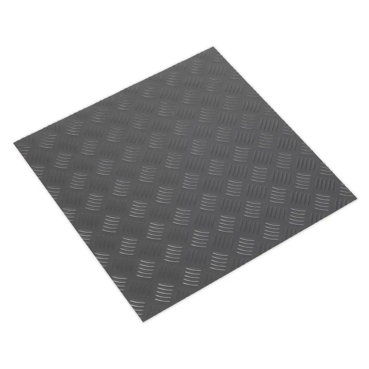 Sealey Vinyl Floor Tile with Peel & Stick Backing - Silver Treadplate Pack of 16 - Image 4