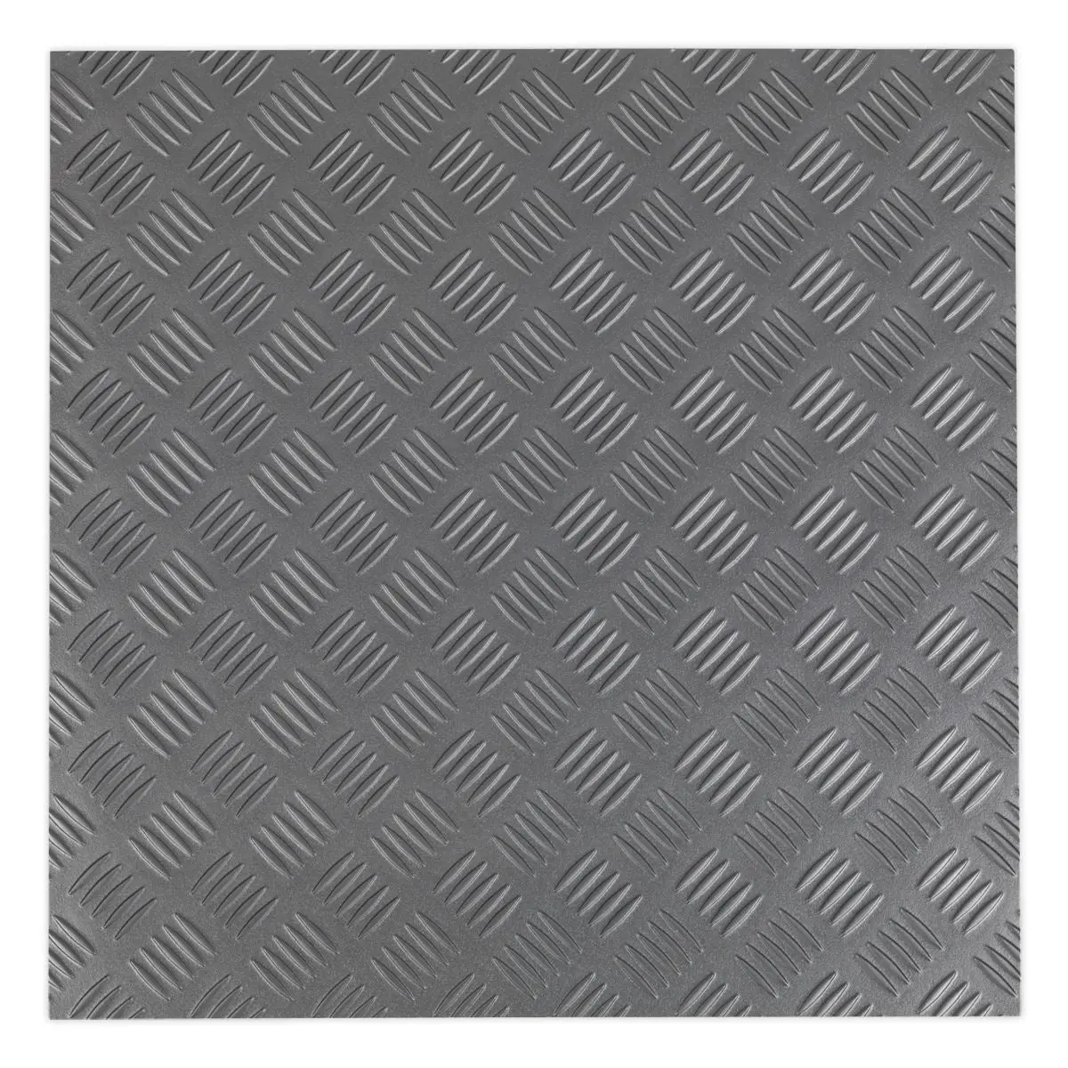 Sealey Vinyl Floor Tile with Peel & Stick Backing - Silver Treadplate Pack of 16 - Image 5