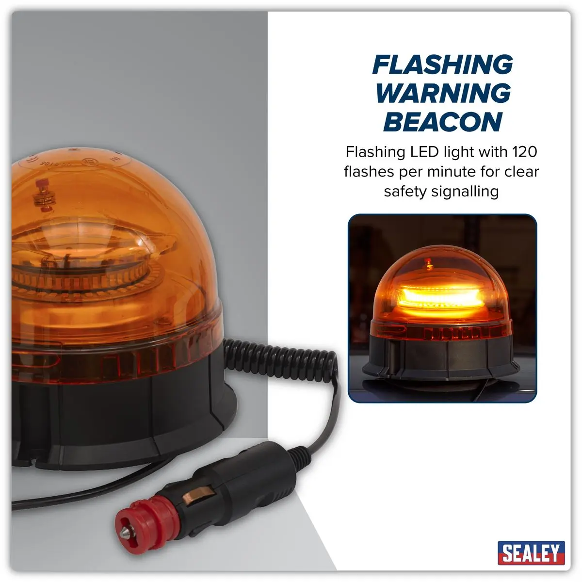 Sealey Warning Beacon 20W SMD LED 12/24V Magnetic Base - Image 6