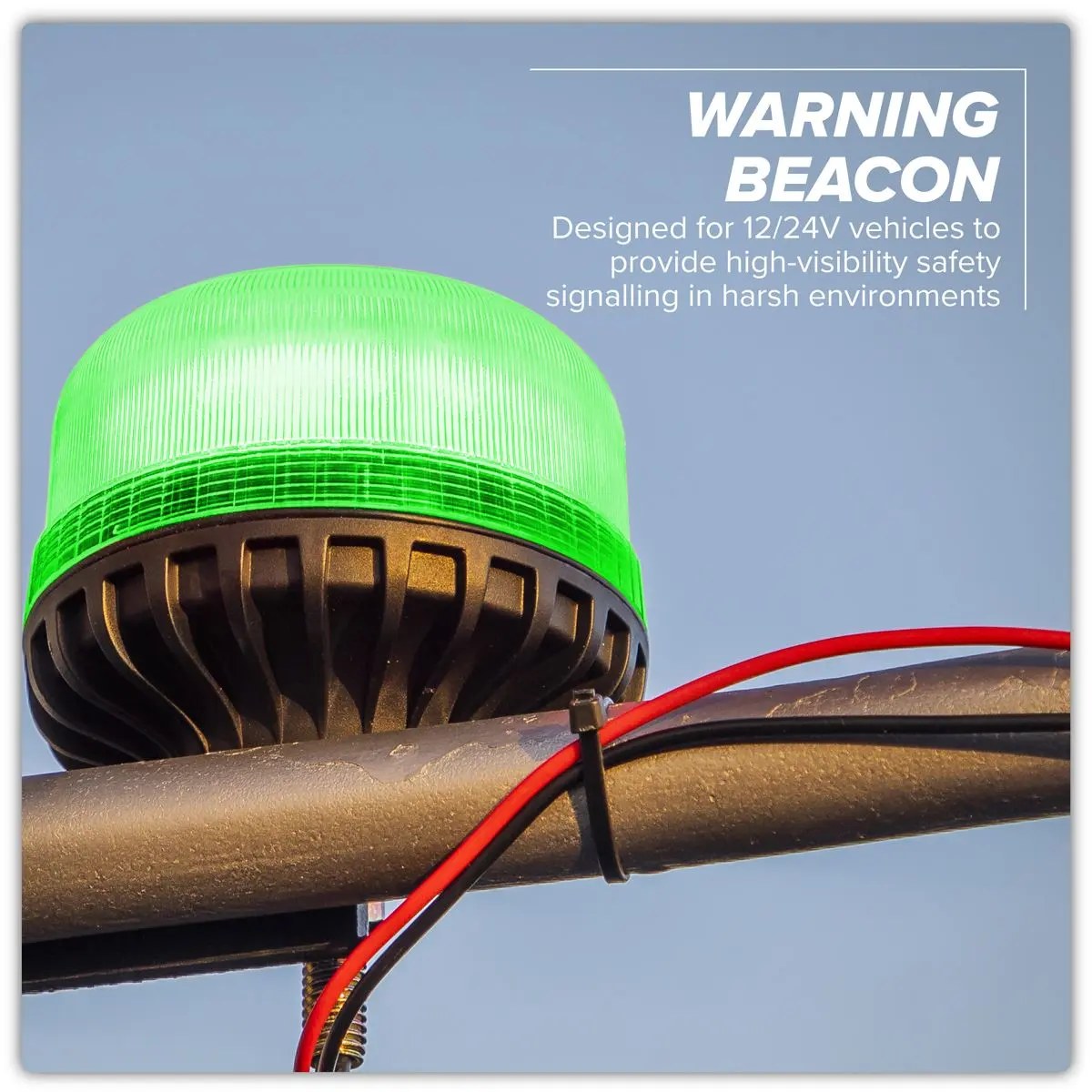 Sealey Warning Beacon SMD LED 12/24V 12mm Bolt Fixing - Green - Image 10