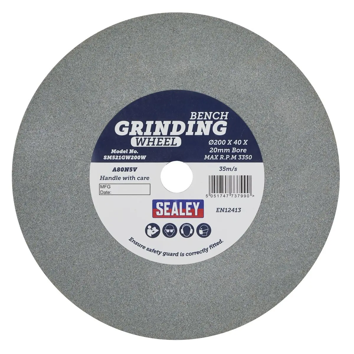 Sealey Wet Stone Wheel Ø200 x 40mm 20mm Bore for SM521 - Image 2