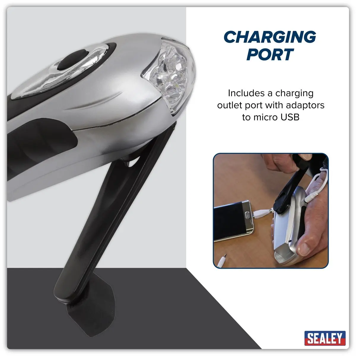 Sealey Rechargeable Wind-Up Torch 3 LED - Image 5