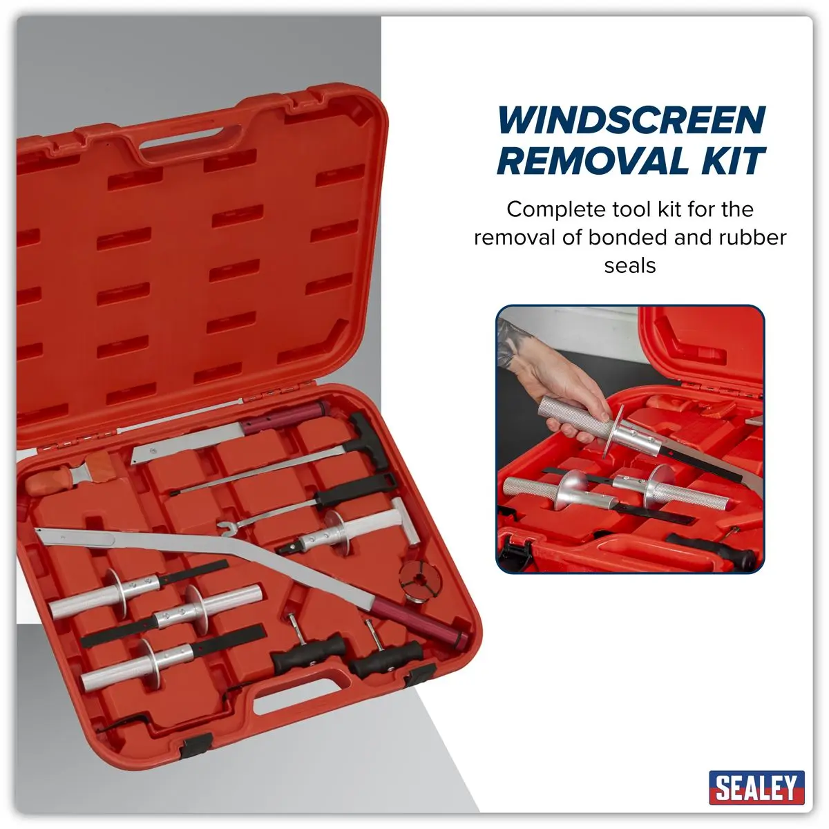 Sealey Windscreen Removal Tool Kit 14pc - Image 10