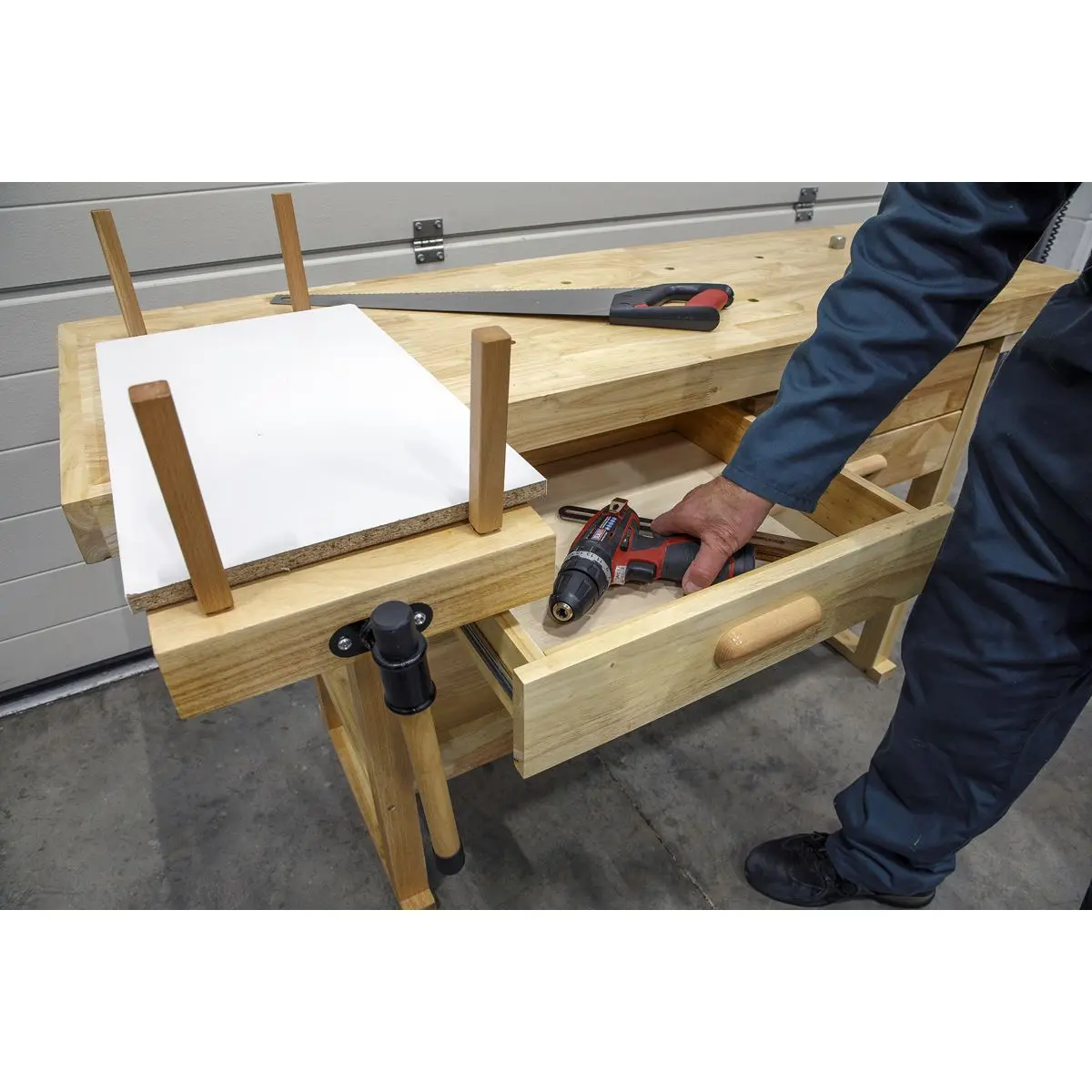 Sealey Woodworking Bench with 4 Drawers - Image 2