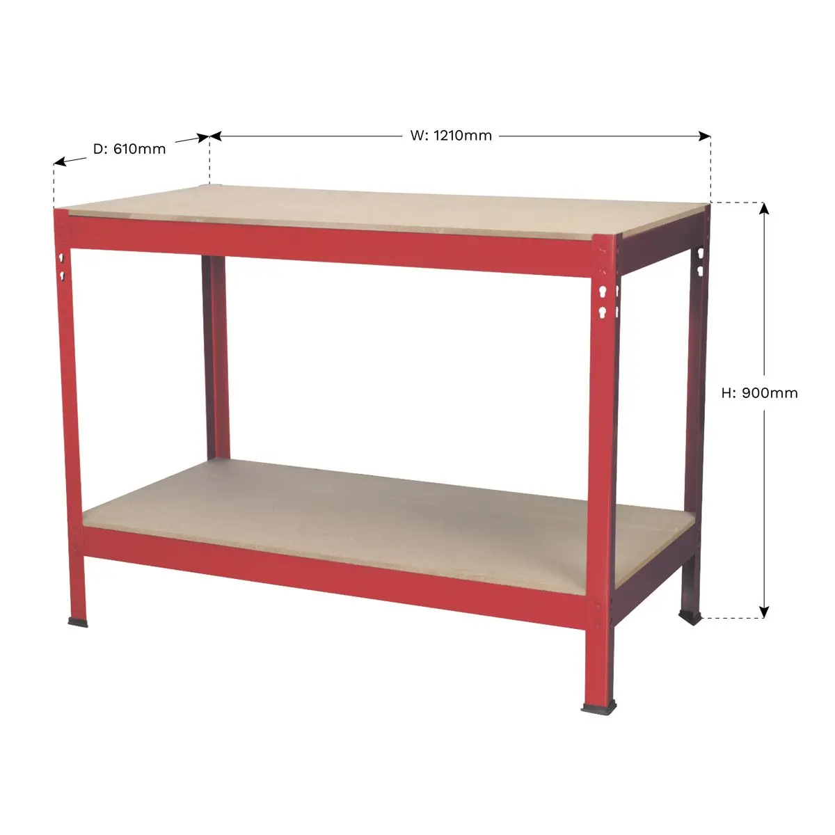 Sealey Workbench 1.2m Steel Wooden Top - Image 2