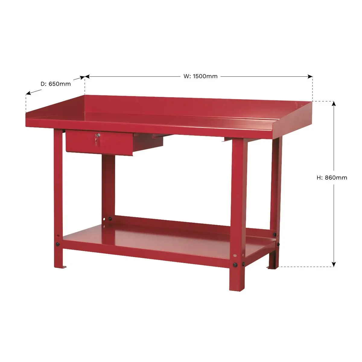 Sealey Workbench Steel 1.5m with 1 Drawer - Image 2