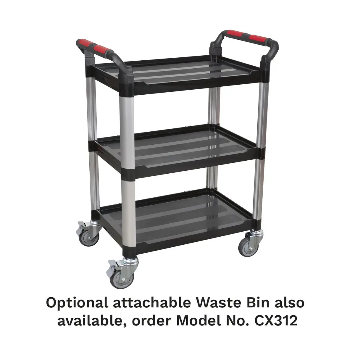 Sealey Workshop Trolley 3-Level Composite - 3 Wall - Image 5