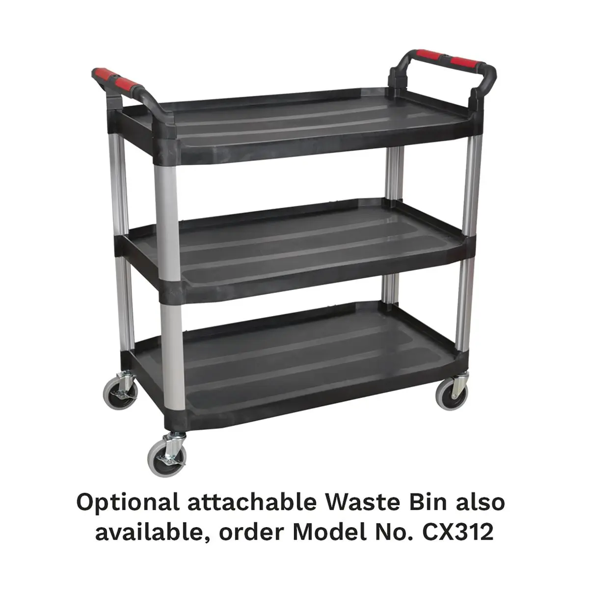 Sealey Workshop Trolley 3-Level Composite - 3 Wall - Image 2