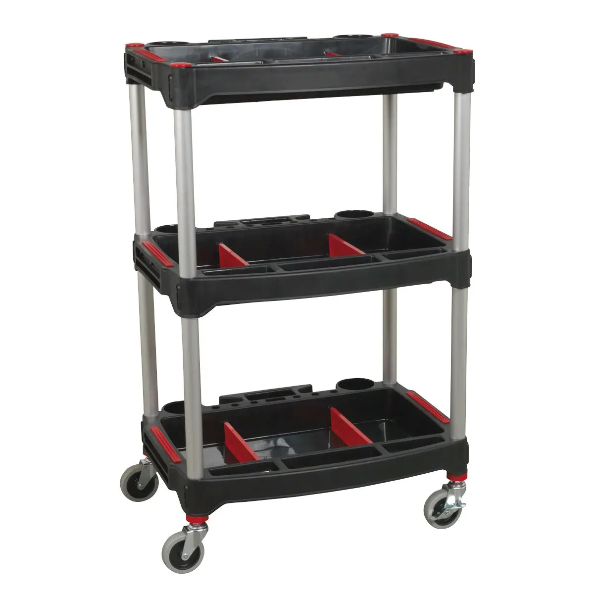 Sealey Workshop Trolley 3-Level Composite with Parts Storage - Image 5