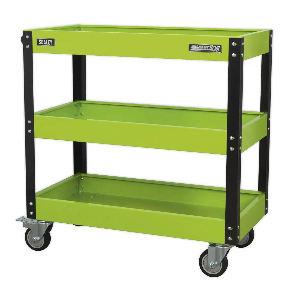 Sealey Superline Pro Workshop Trolley 3-Level Heavy-Duty - Hi-Vis Green - Image 6