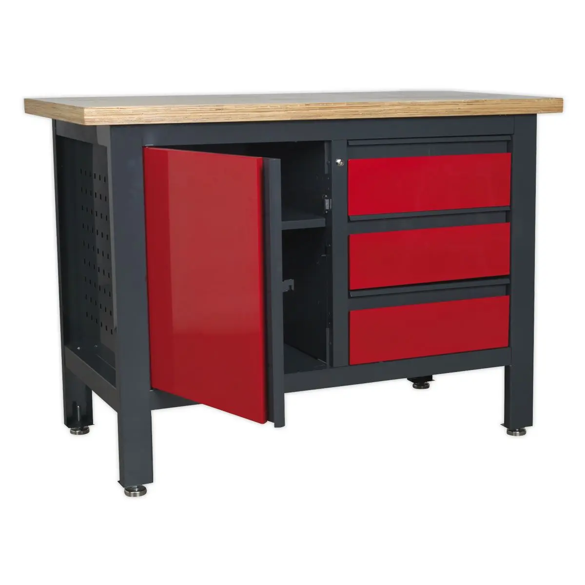 Sealey Workstation with 3 Drawers & Cupboard - Image 4