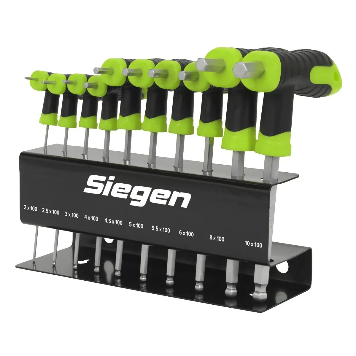 Siegen 10 Piece T-Handle Ball End Hex Key Set 2-10mm Allen Allan Keys Metal Stand - Image 2