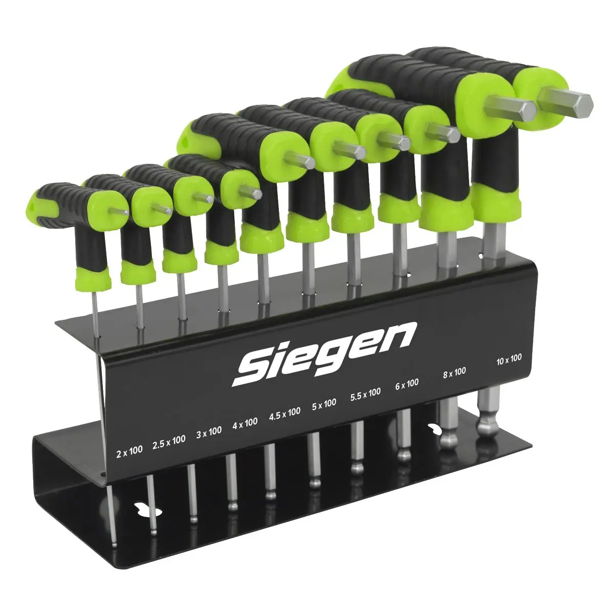 Siegen 10 Piece T-Handle Ball End Hex Key Set 2-10mm Allen Allan Keys Metal Stand - Image 3