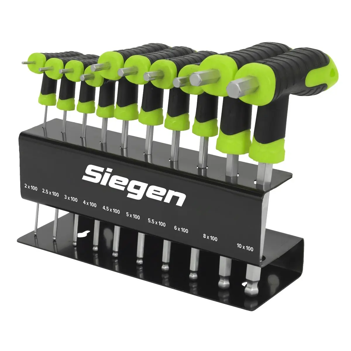 Siegen 10 Piece T-Handle Ball End Hex Key Set 2-10mm Allen Allan Keys Metal Stand - Image 4