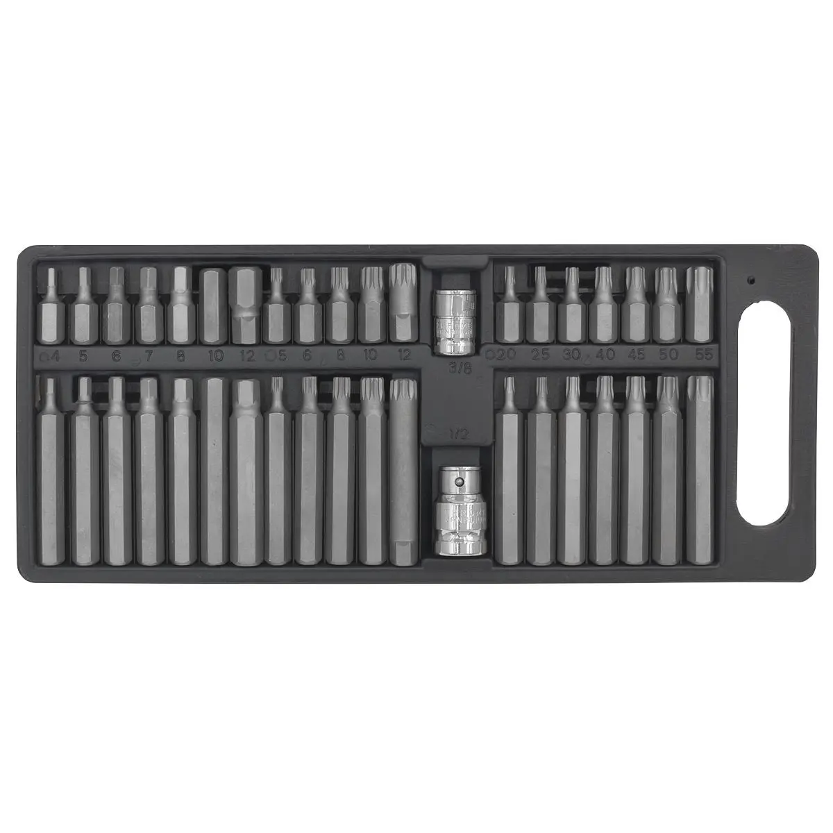 Siegen 40 Piece 3/8" and 1/2" Drive Trx-Star Hex Spline Bit Set in Case - Image 5