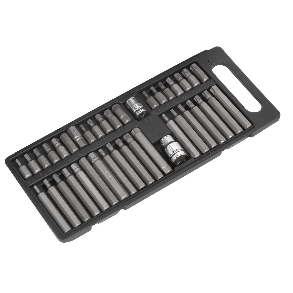Siegen 40 Piece 3/8" and 1/2" Drive Trx-Star Hex Spline Bit Set in Case - Image 6