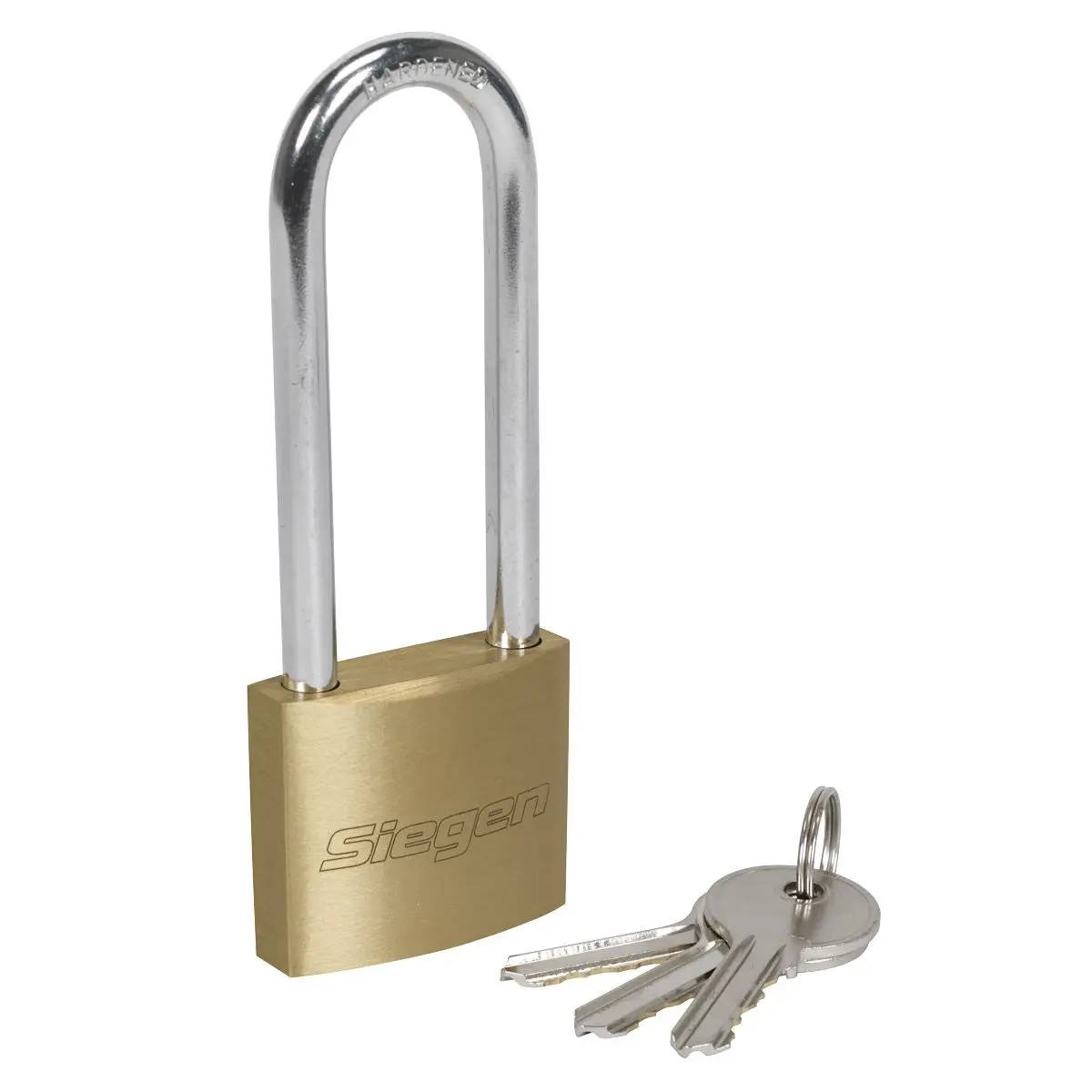 Siegen by Sealey Brass Body Padlock with Brass Cylinder Long Shackle 40mm - Image 4