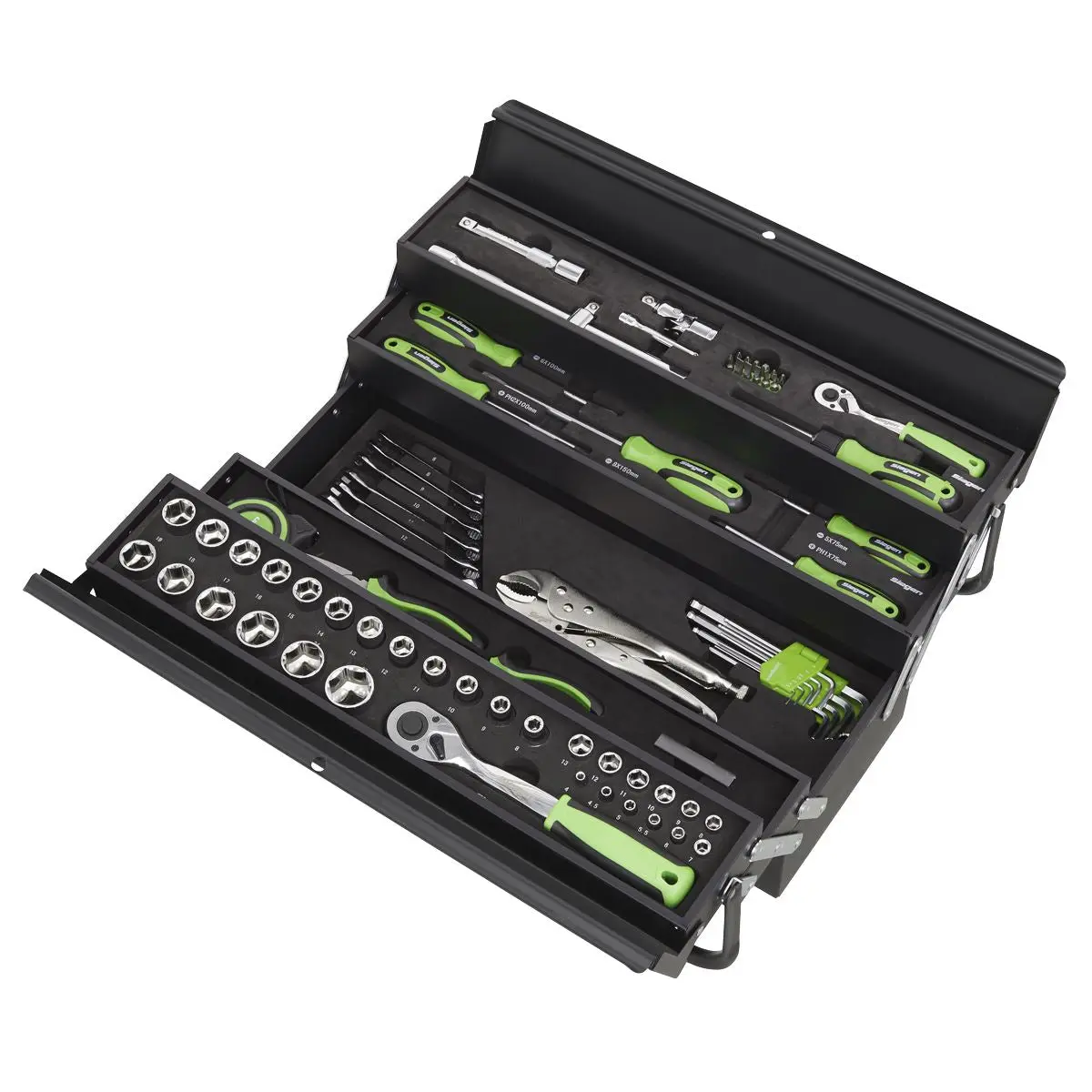 Siegen by Sealey Cantilever Toolbox with Tool Kit 86 Piece Sockets Spanners Screwdrivers - Image 5