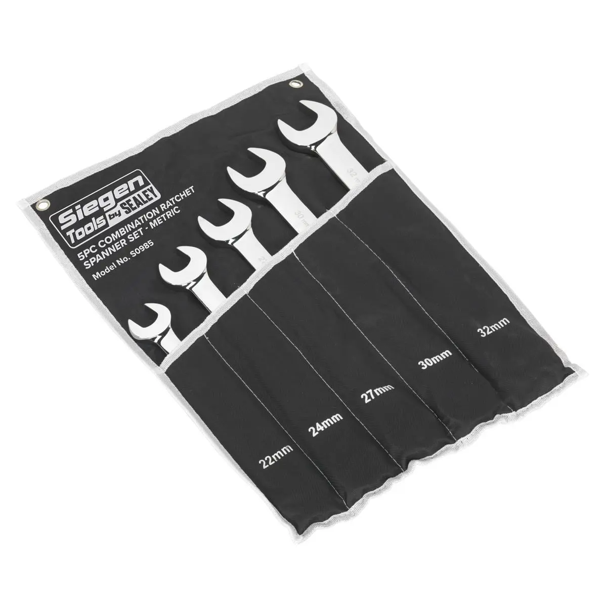 Siegen by Sealey Combination Ratchet Spanner Set 5pc Metric - Image 3