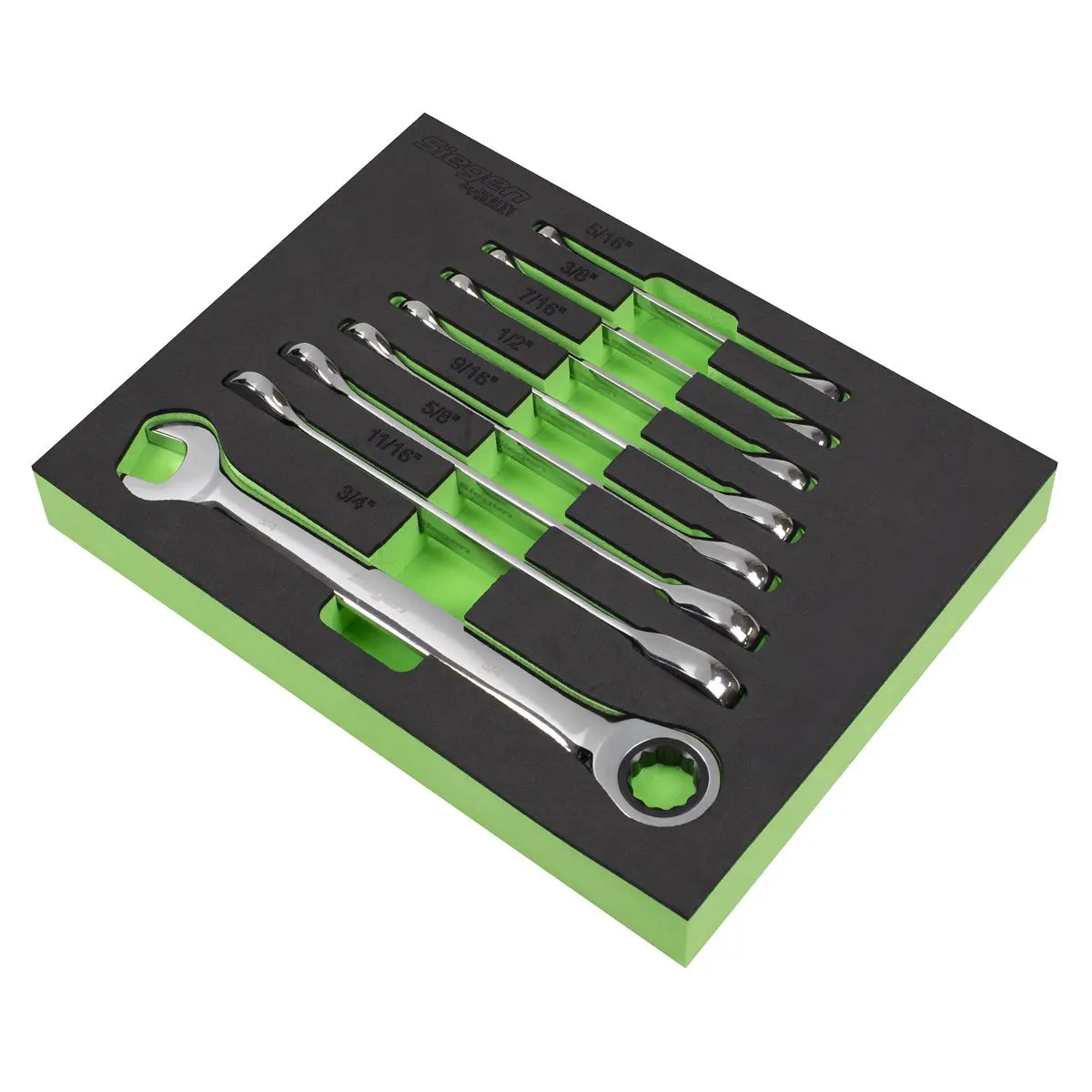 Siegen by Sealey Combination Ratchet Spanner Set 8pc Imperial - Image 2