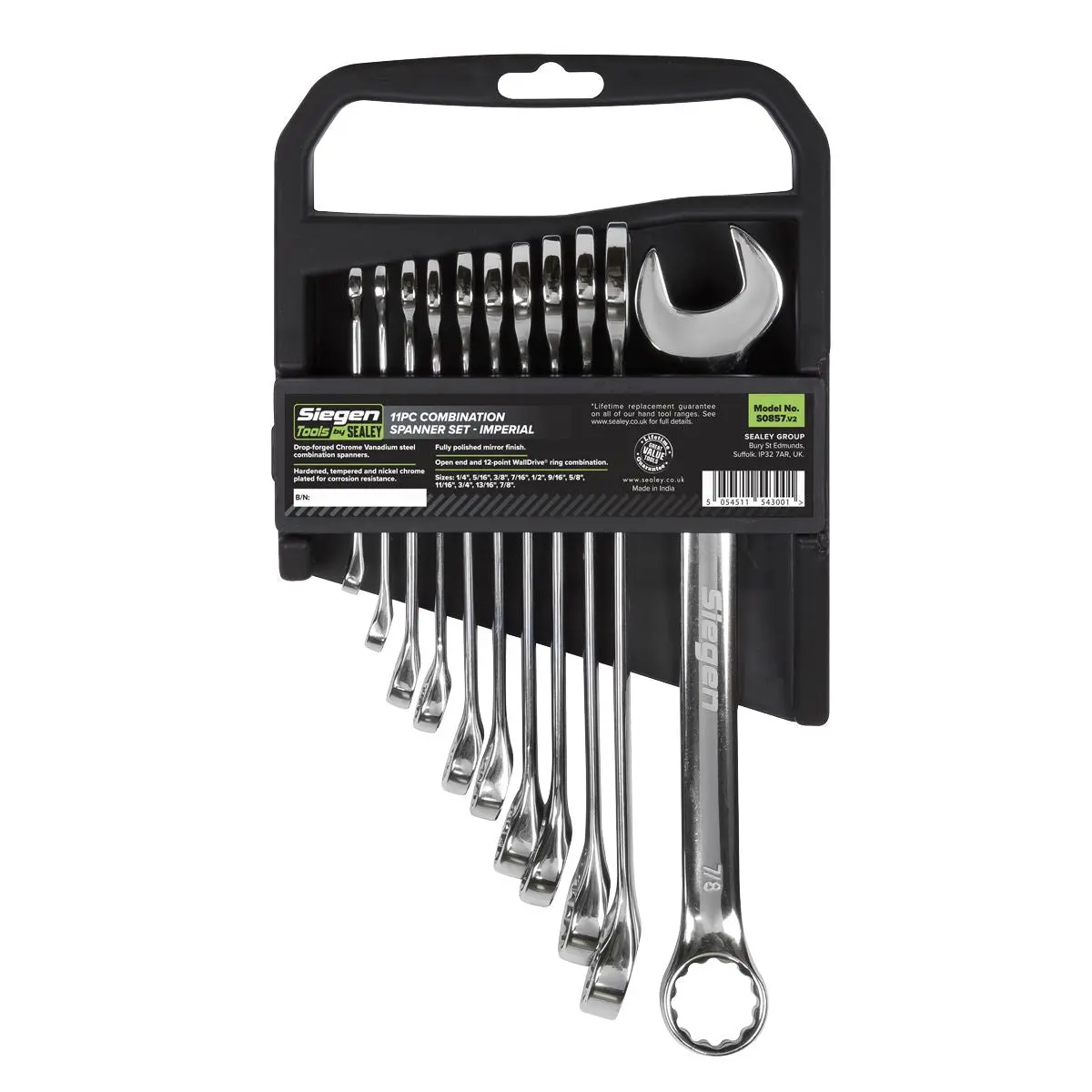 Siegen by Sealey Combination Spanner Set 11pc Imperial - Image 3