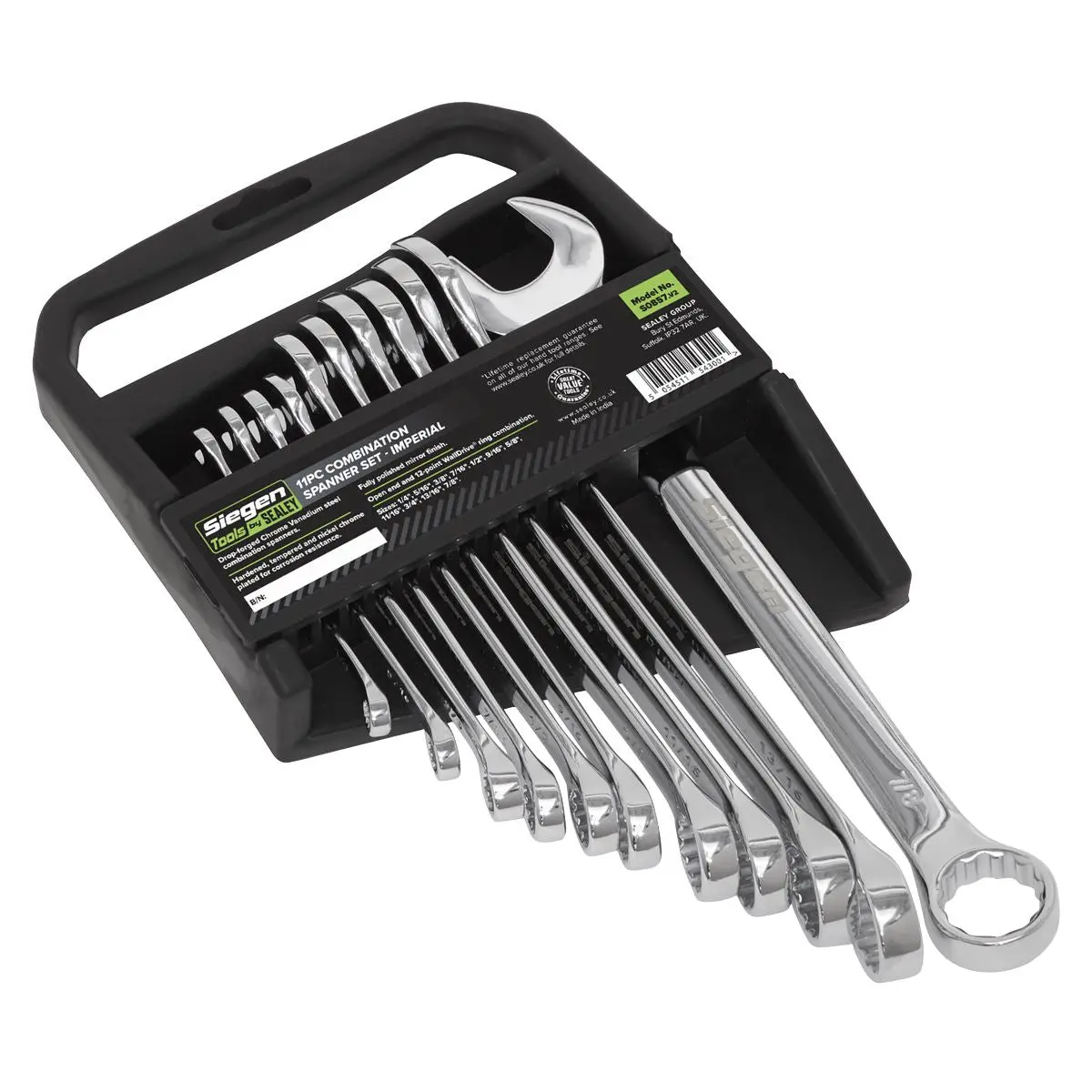 Siegen by Sealey Combination Spanner Set 11pc Imperial - Image 4