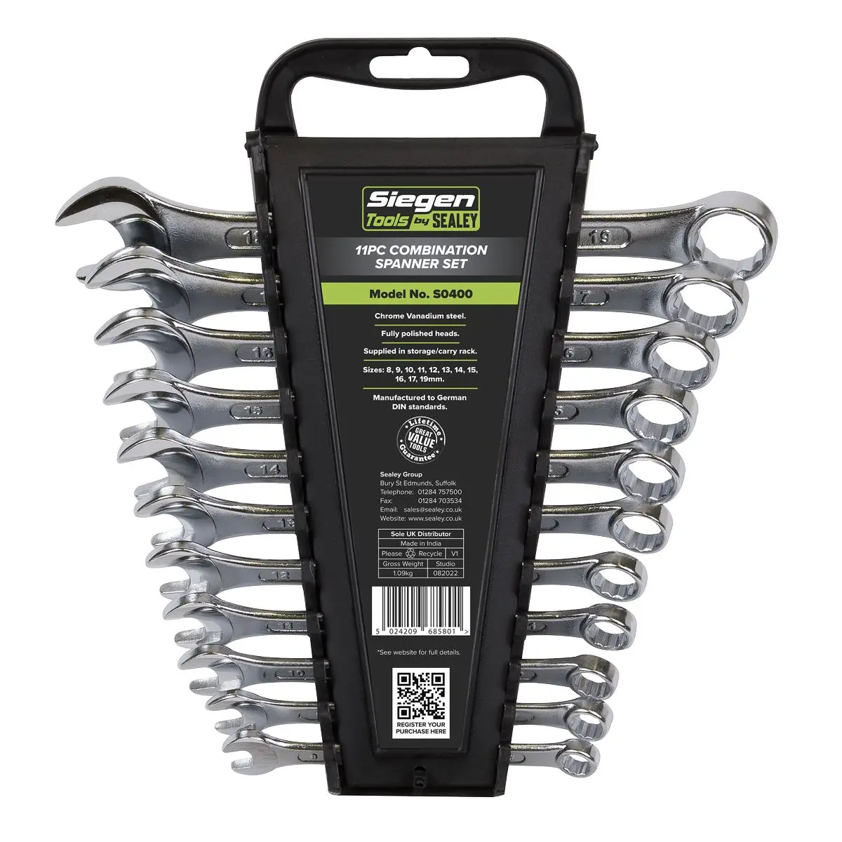 Siegen by Sealey Combination Spanner Set 11pc Metric - Image 8