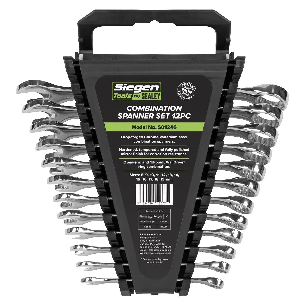 Siegen by Sealey Combination Spanner Set 12pc Metric - Image 2