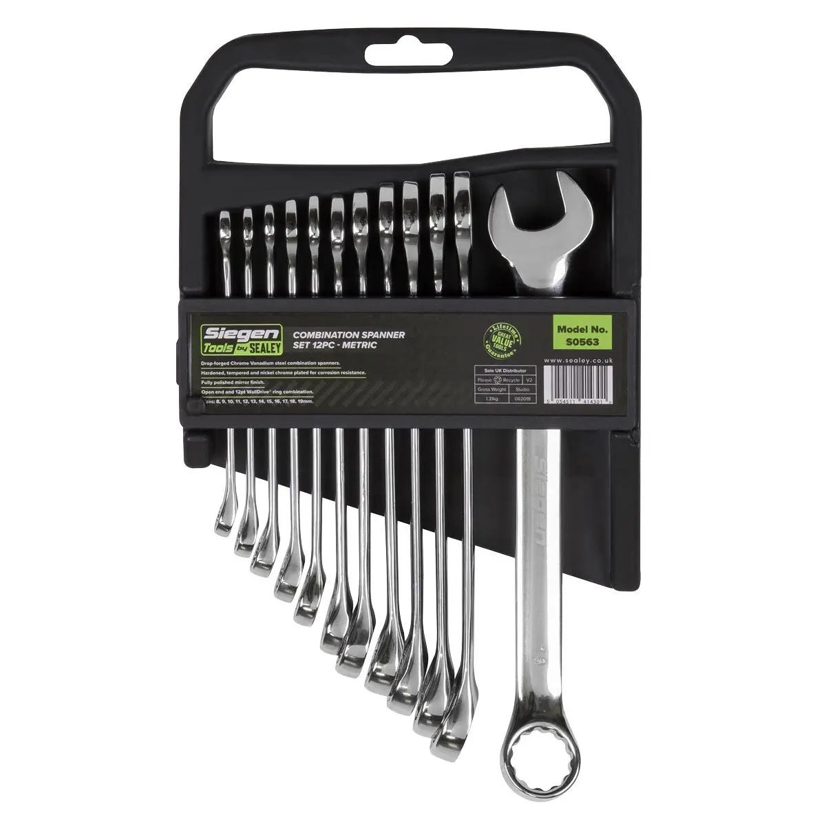 Siegen by Sealey Combination Spanner Set 12pc Metric - Image 2