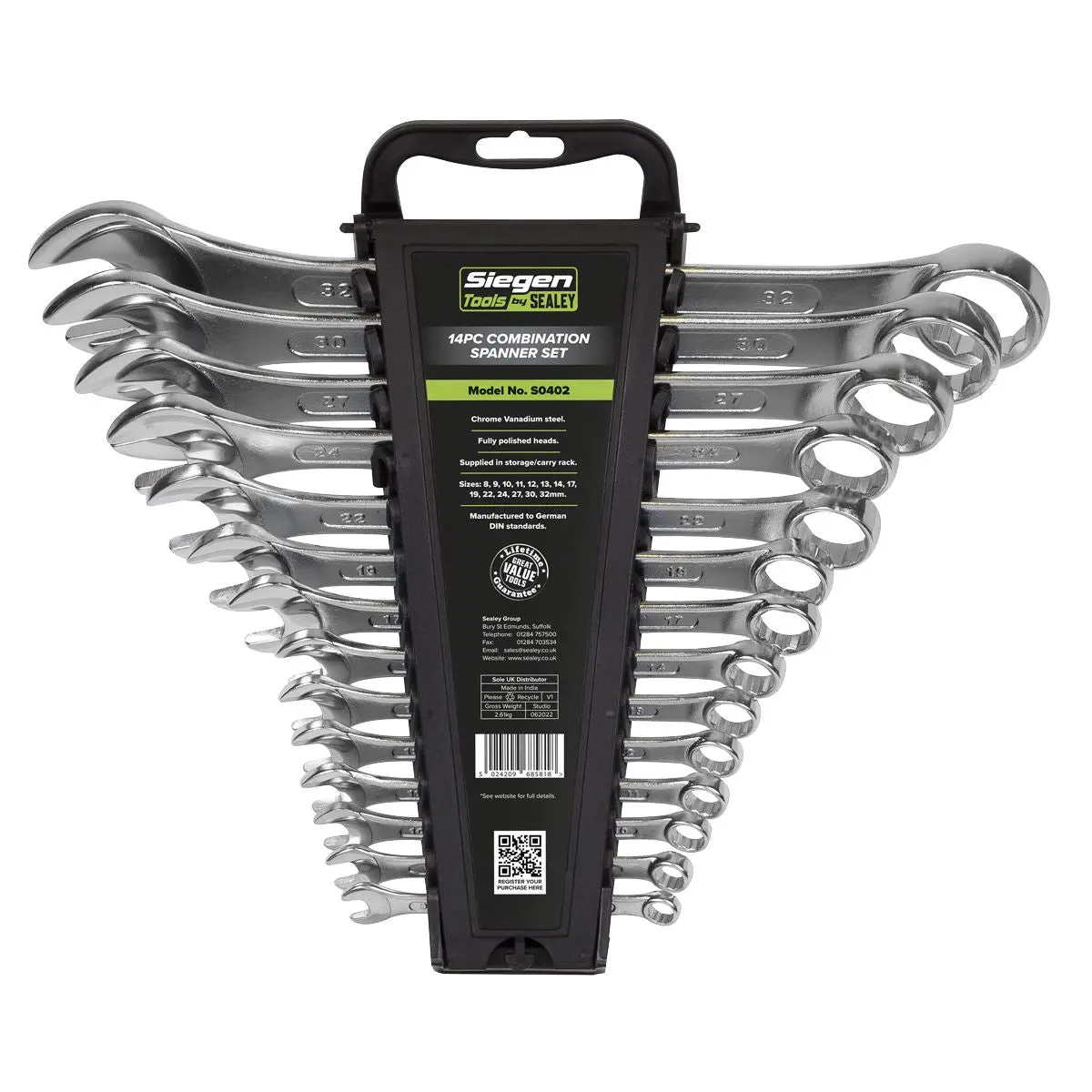 Siegen by Sealey Combination Spanner Set 14pc Metric - Image 3