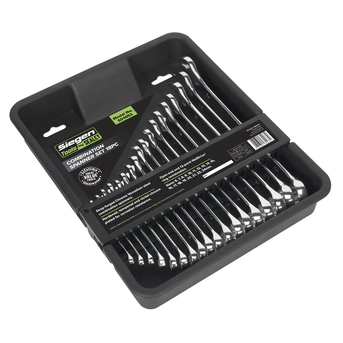 Siegen by Sealey Combination Spanner Set 18pc - Image 2