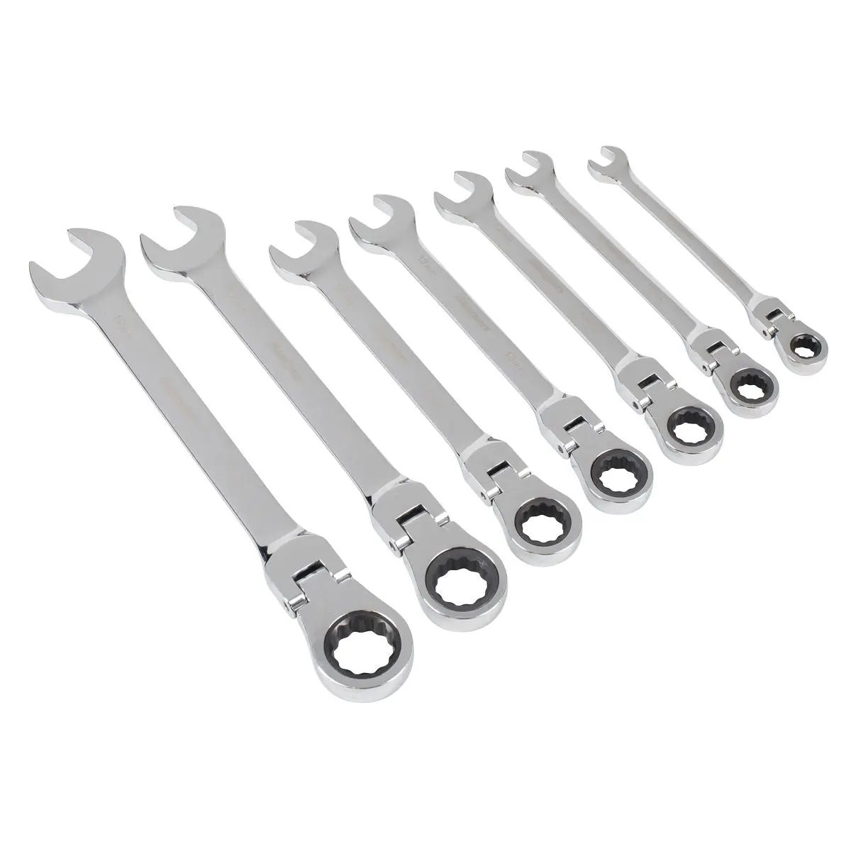 Siegen by Sealey Flexi-Head Combination Ratchet Spanner Set 7pc - Image 3