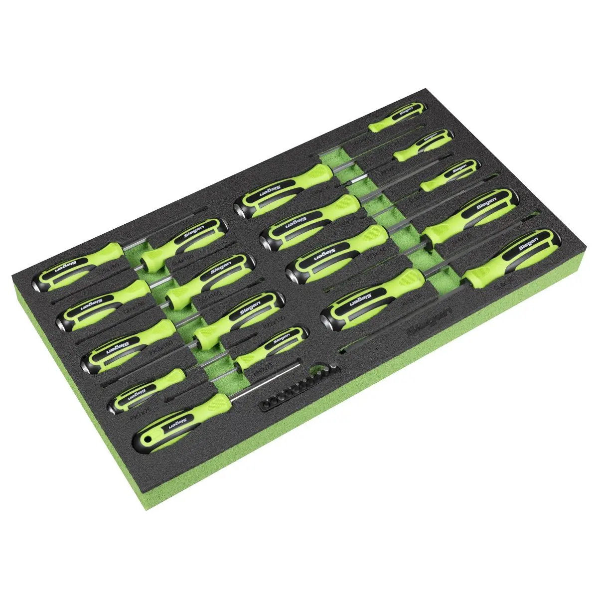 Siegen by Sealey Hammer-Thru Screwdriver, Bit Driver & Bit Set with Tool Tray 28pc