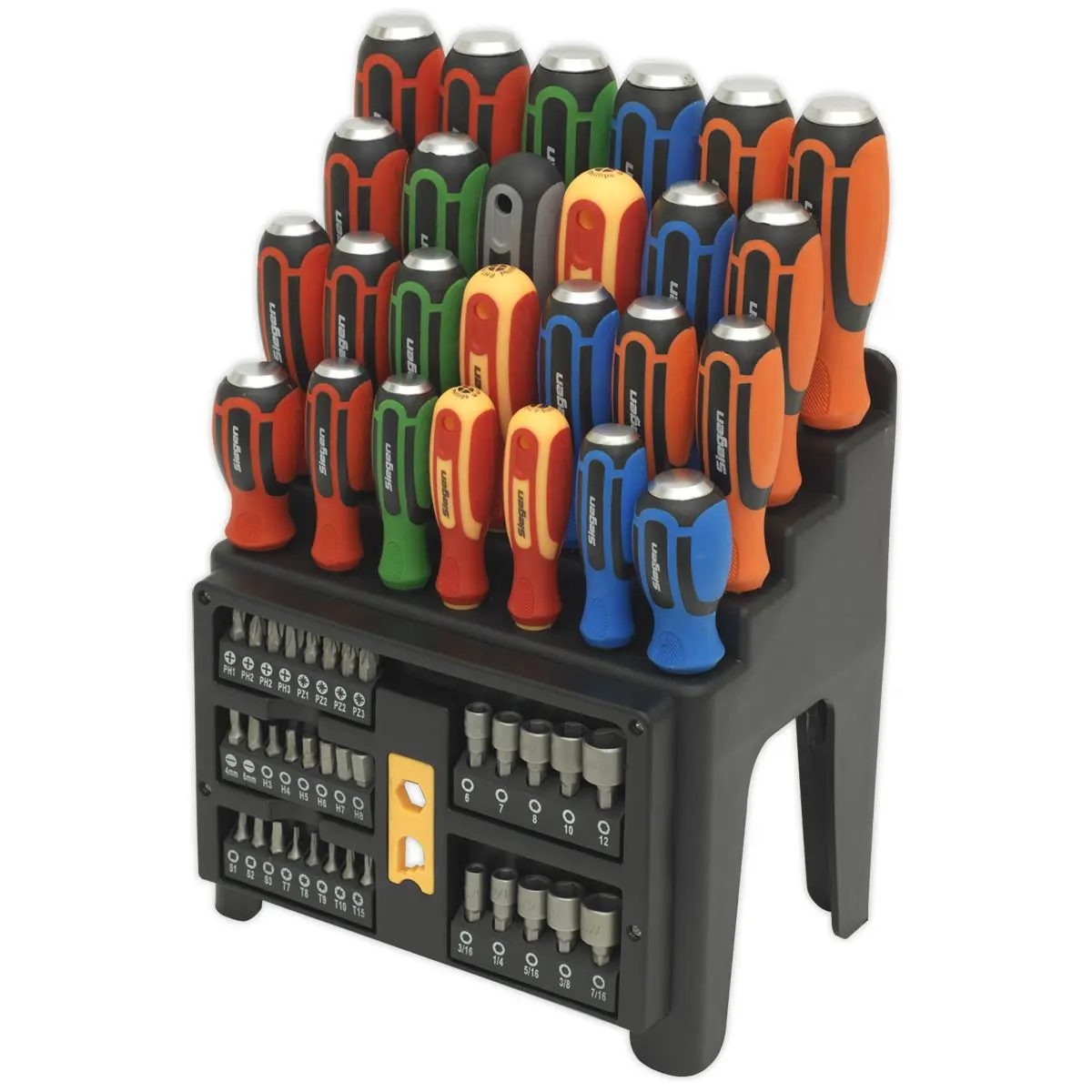 Siegen by Sealey Hammer-Thru Screwdriver, Bit & Nut Driver Set 61pc - Image 2