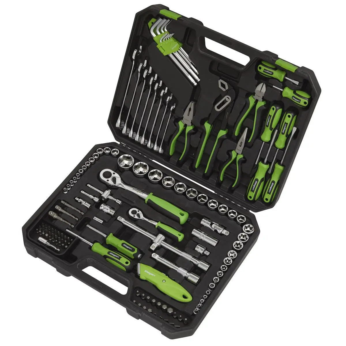 Siegen by Sealey Mechanic's Tool Kit 135 Piece 1/4" 1/2" Drive Sockets Spanners Hex Keys - Image 9
