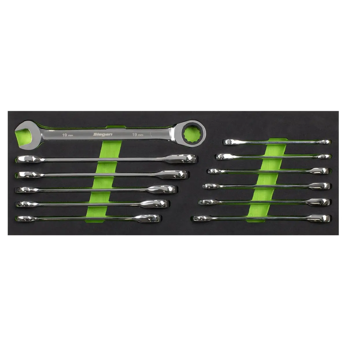 Siegen by Sealey Ratchet Combination Spanner Set 12pc Metric - Image 3