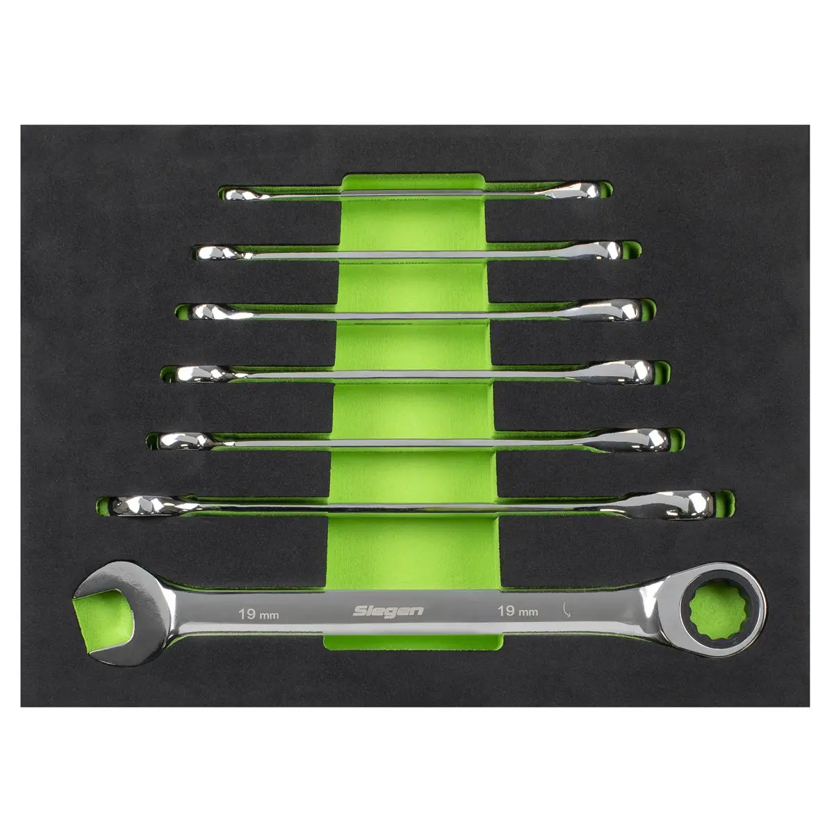Siegen by Sealey Ratchet Combination Spanner Set 7pc Metric - Image 3