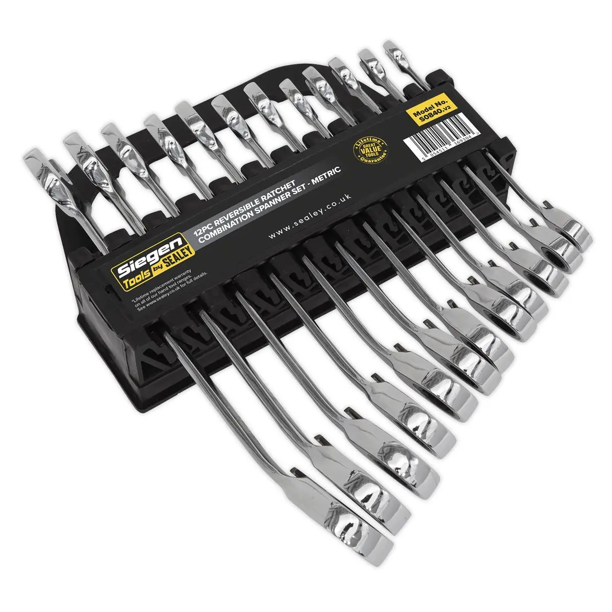 Siegen by Sealey Reversible Ratchet Combination Spanner Set 12pc Metric - Image 2