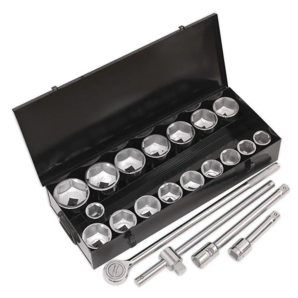 Siegen by Sealey Socket Set 21pc 1"Sq Drive 6pt WallDrive® Metric