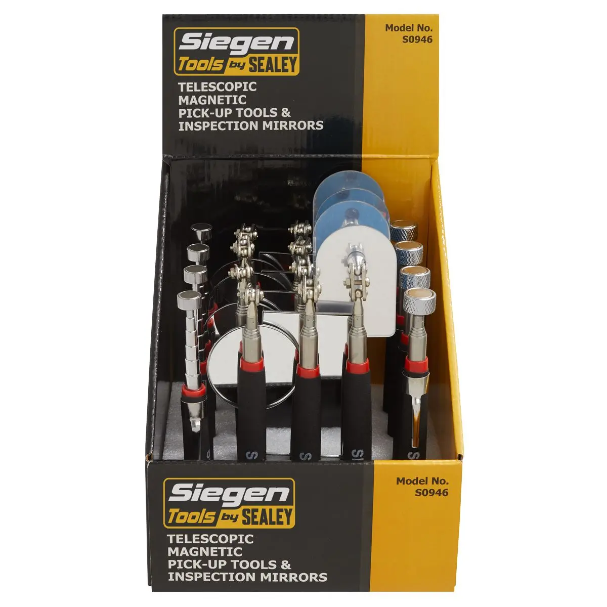 Siegen by Sealey Telescopic Magnetic Pick-Up Tools & Inspection Mirrors - Display Box of 20 - Image 12