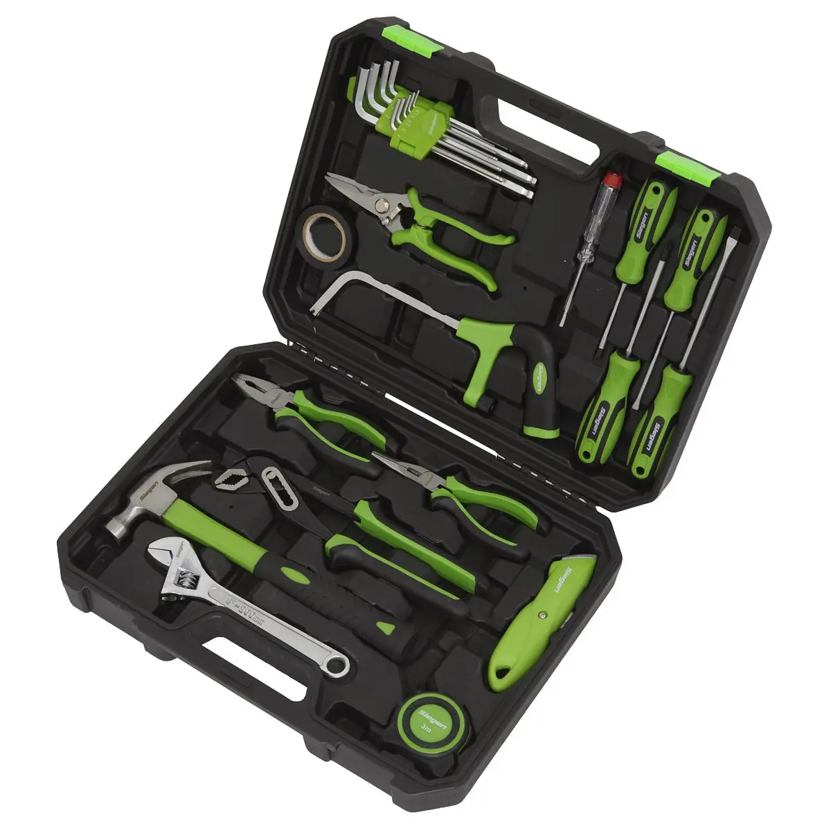 Siegen by Sealey Tool Kit 24 Piece Hammer Hacksaw Pliers Hex Keys Screwdrivers - Image 2
