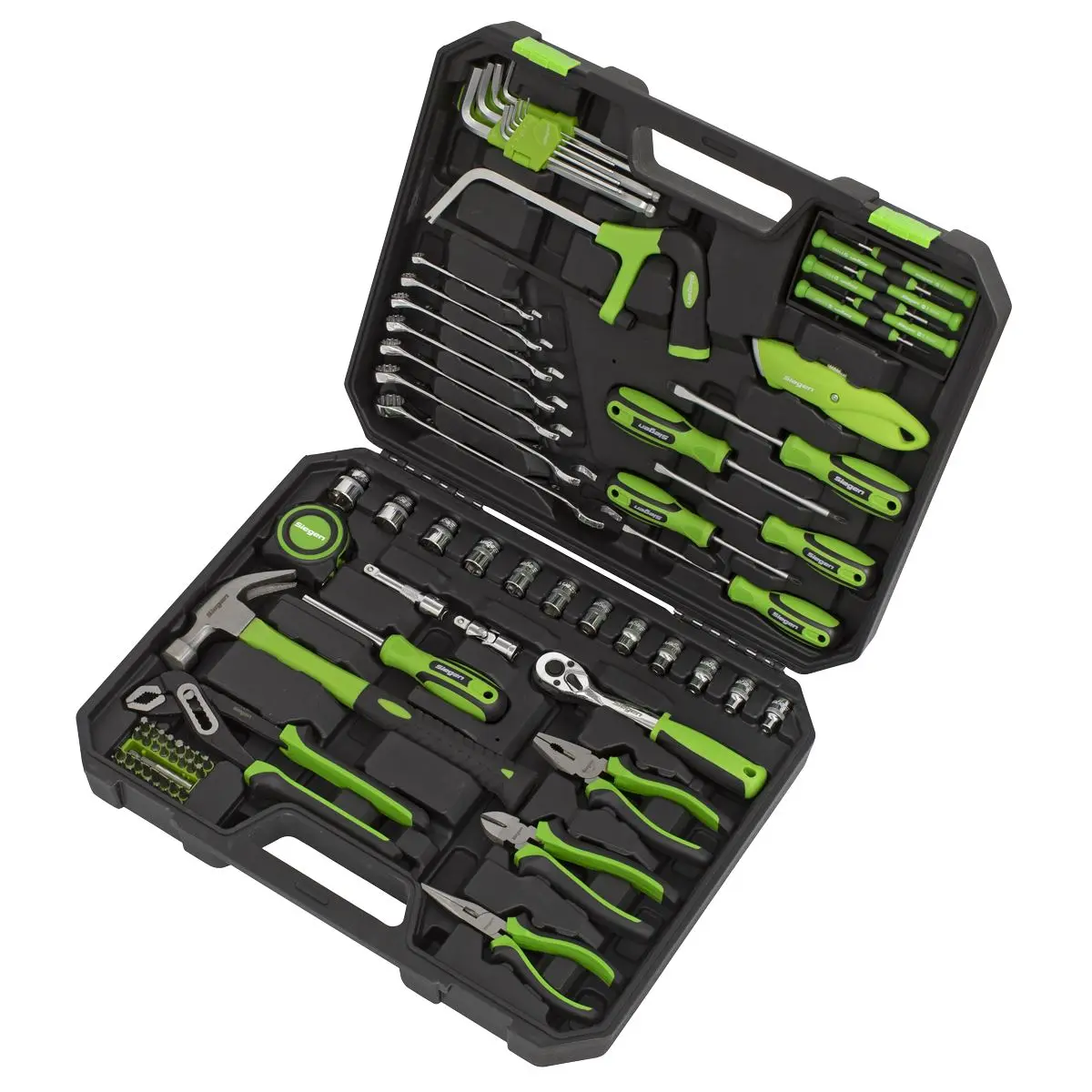 Siegen by Sealey Tool Kit 84 Piece 3/8" Drive Sockets Spanners Screwdrivers Pliers Hacksaw - Image 10