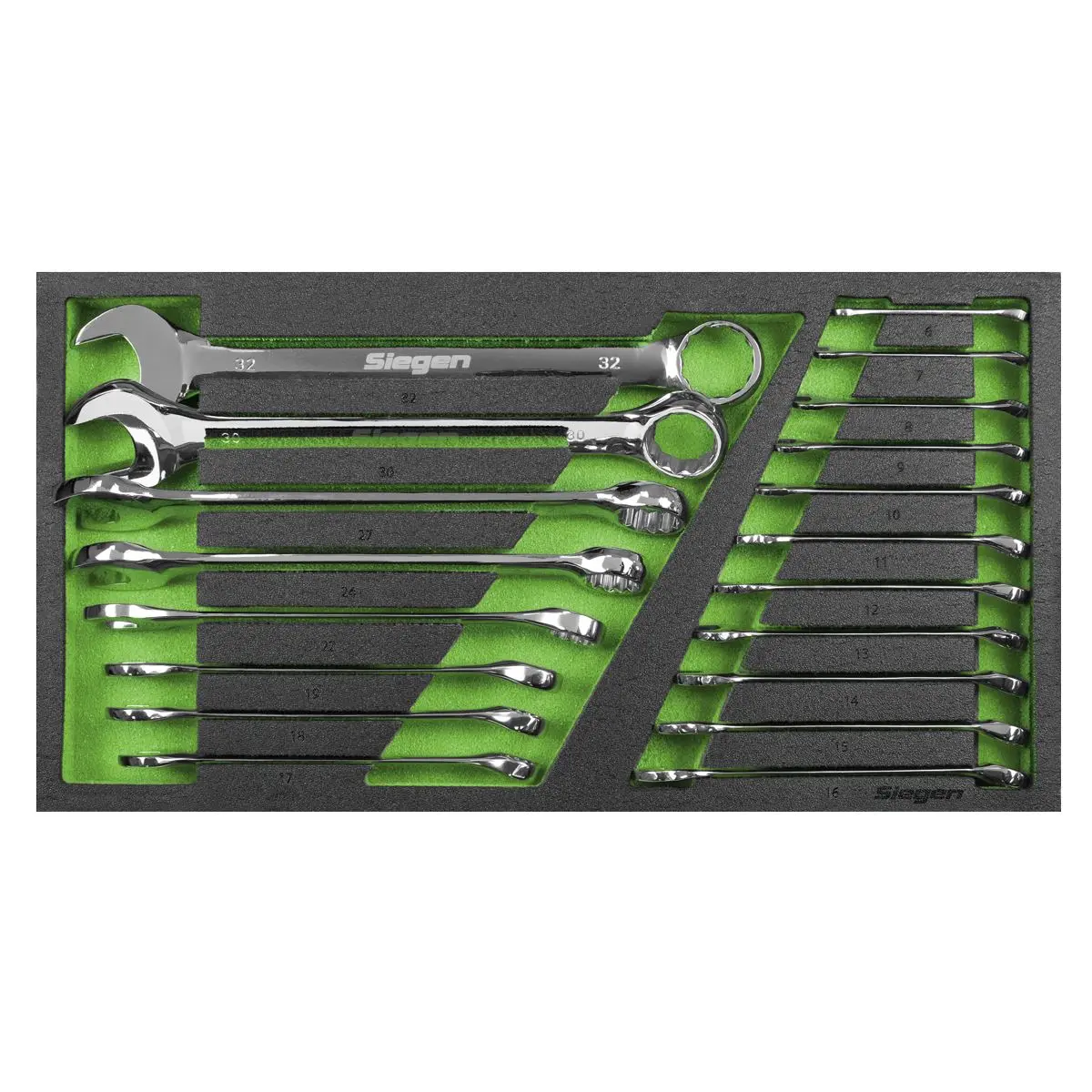 Siegen by Sealey Tool Tray with Combination Spanner Set 19pc - Metric - Image 4